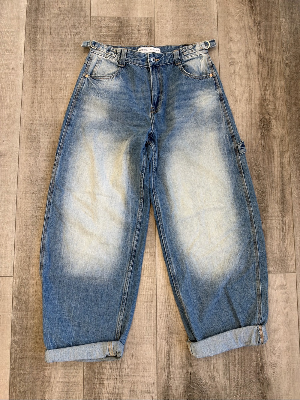 Bershka Light Blue Boyfriend Jeans - Relaxed Wide Leg